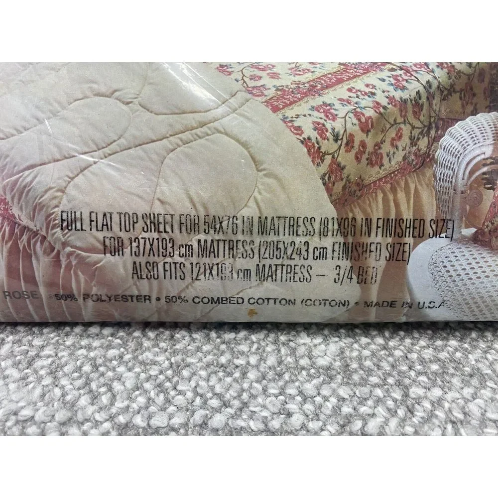 Cannon Monticello No Iron Percale Full Flat Top Sheet New VTG‎ Sealed